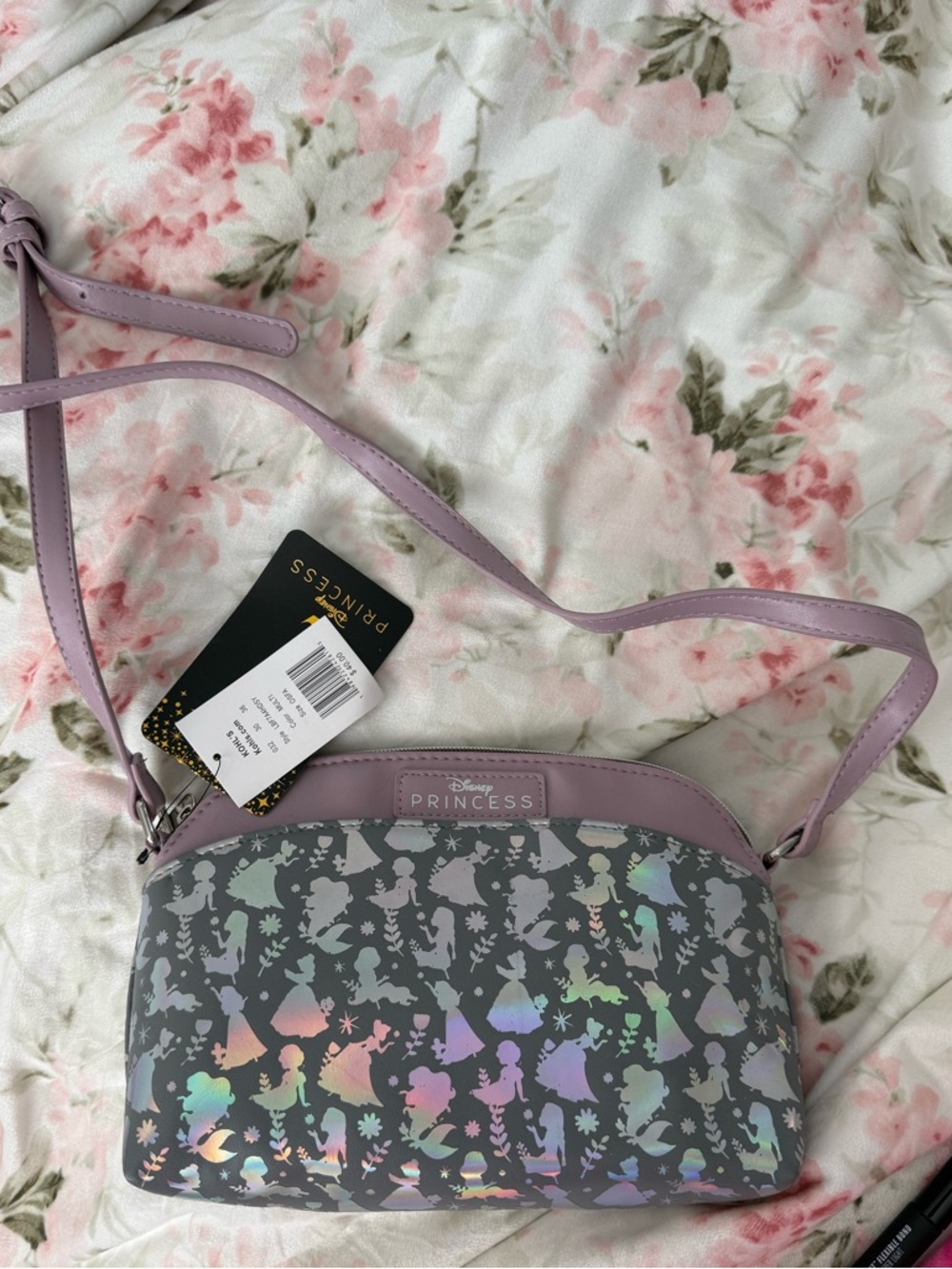 Disney Princess Lavender Iridescent Crossbody Bag NWT